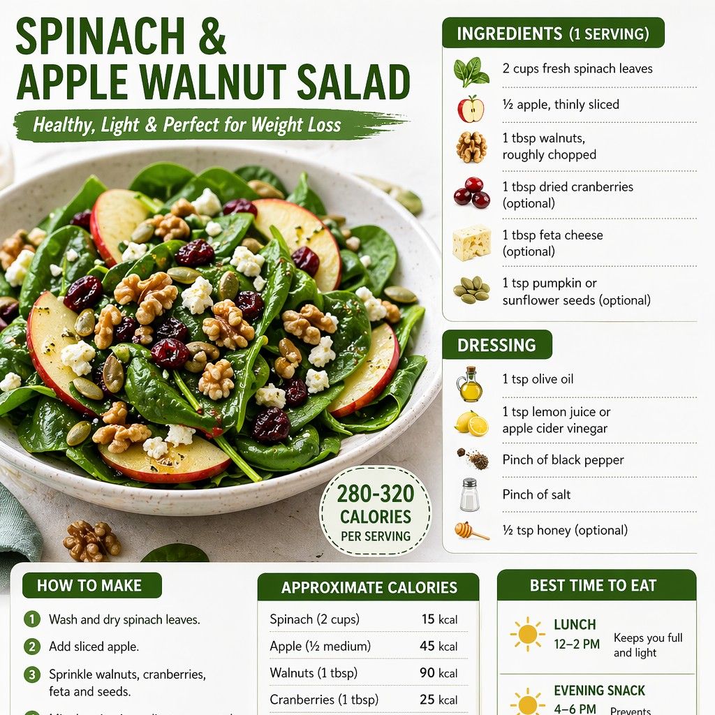 Spinach & Apple Walnut Salad