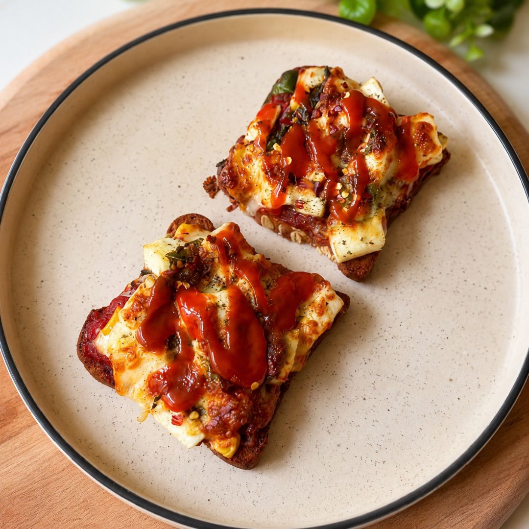 High-Protein Mini Paneer Pizza Toast 🍕 | 40g Protein | Air Fryer Recipe