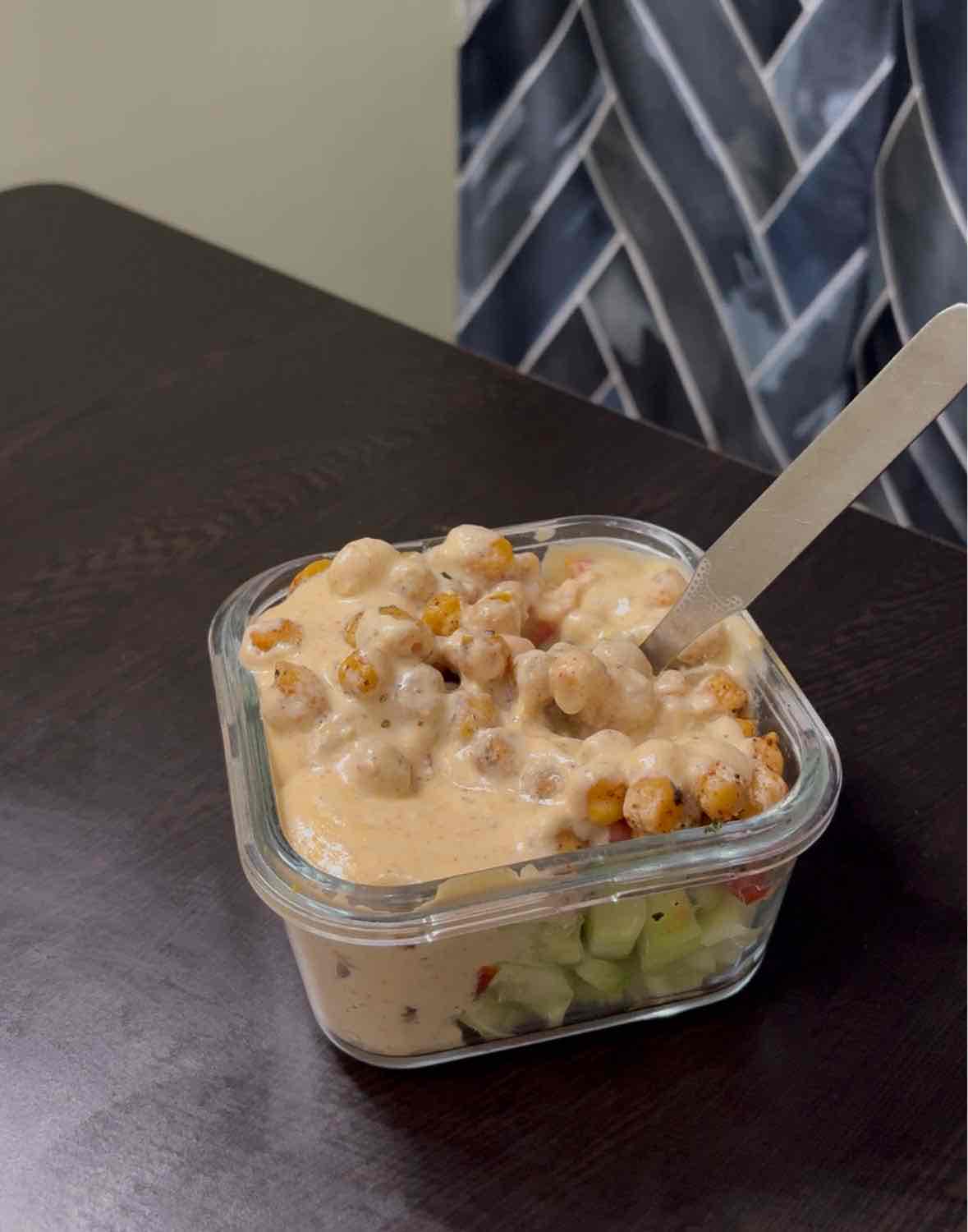 Chickpea Salad with Healthy Paneer Dressing