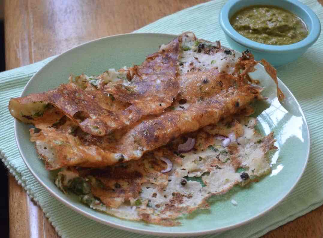 Onion Rava Dosa Recipe - Spiced Semolina Crepe