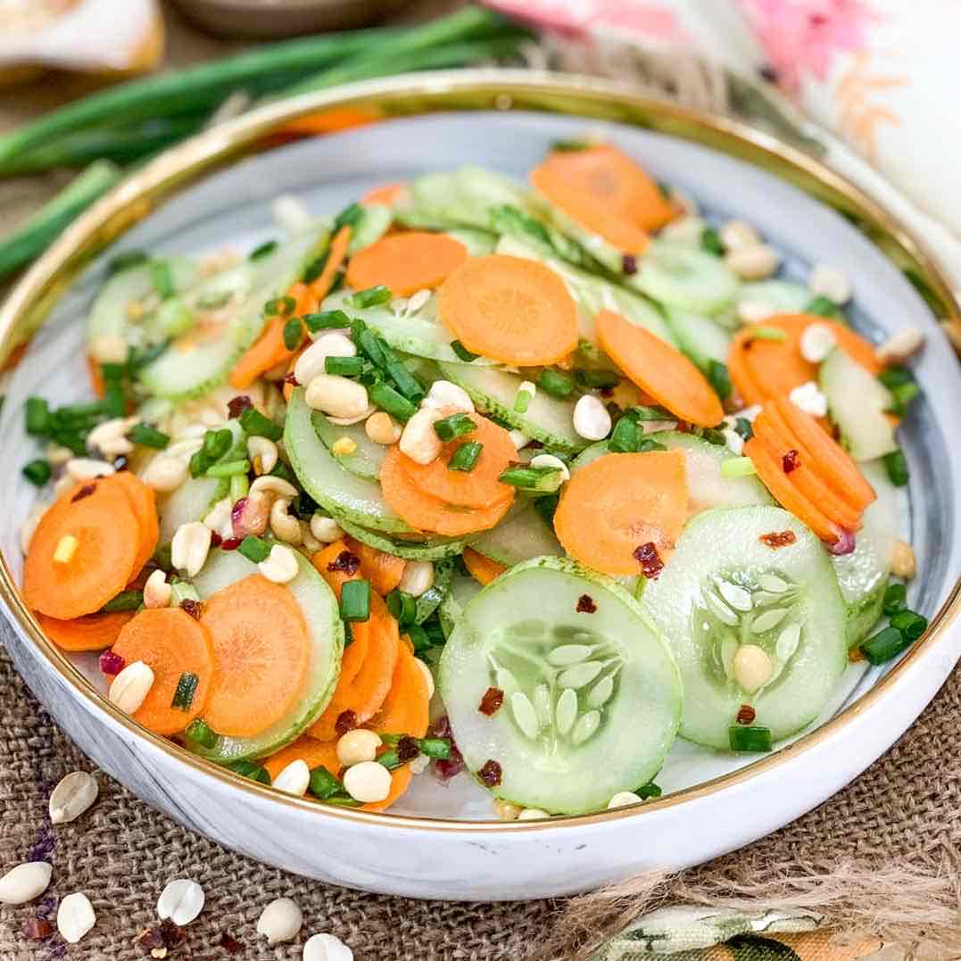Thai Style Sweet And Sour Cucumber & Carrot Salad Recipe
