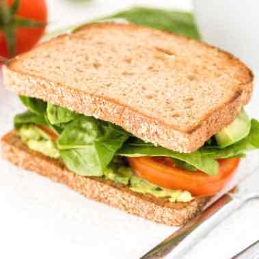 Avocado Tomato Sandwich with Baby Spinach
