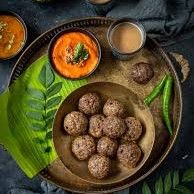 Ragi Paniyaram with Tomato coriander chutney