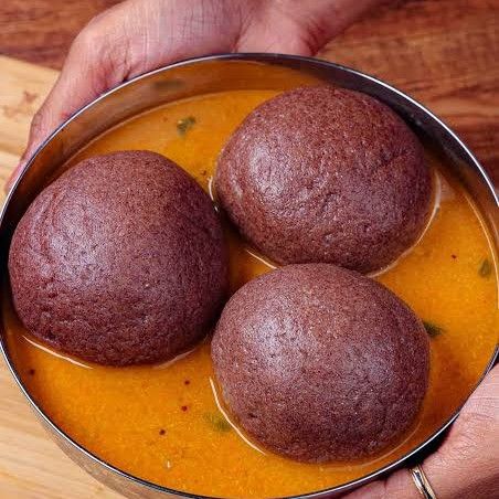Ragi Mudde with Sambhar