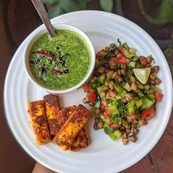 Black gram salad and paneer