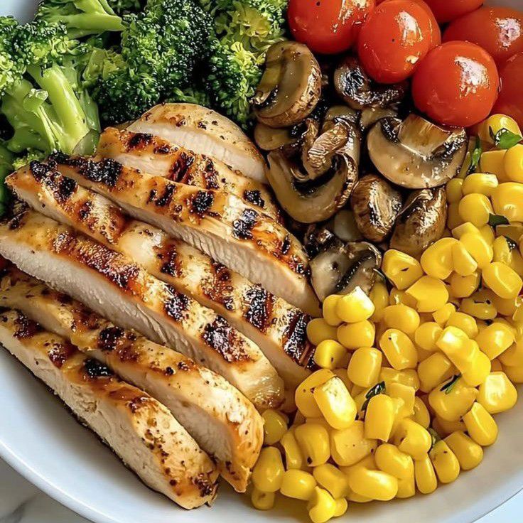 Fish with corn and broccoli