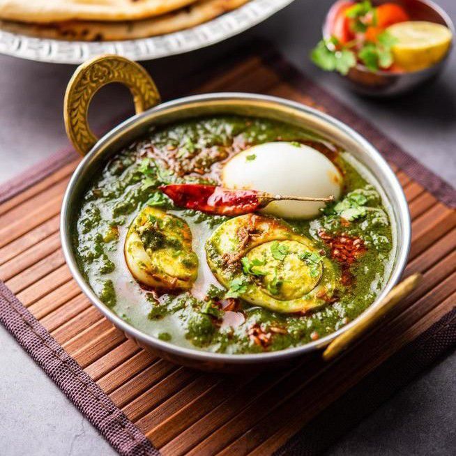 Egg Spinach  curry