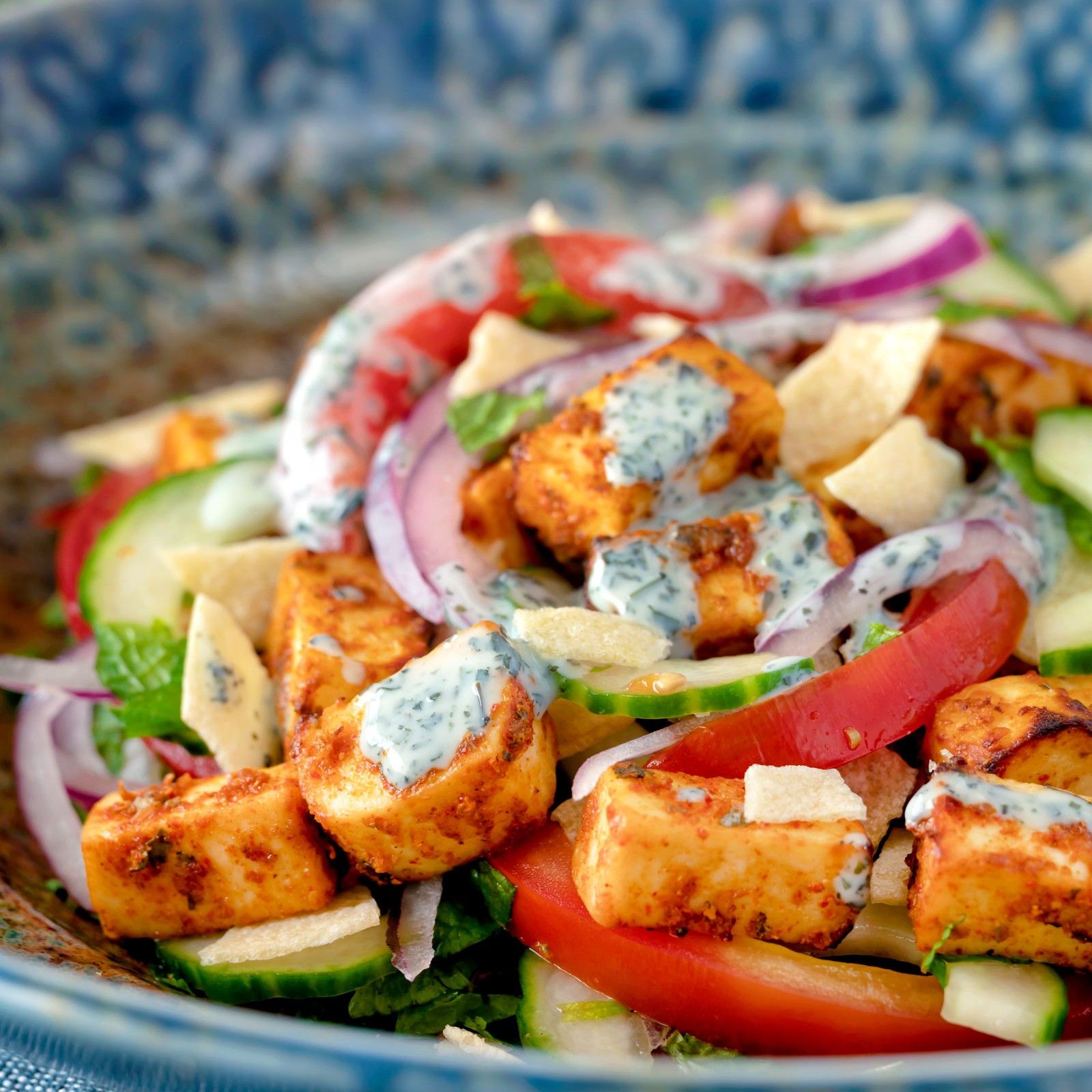 Cucumber paneer salad
