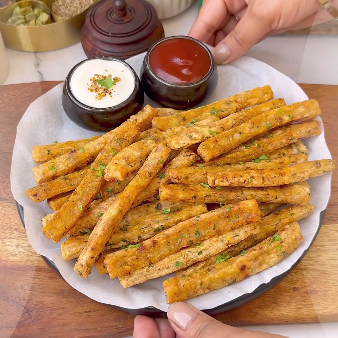 Air fried potato snacks