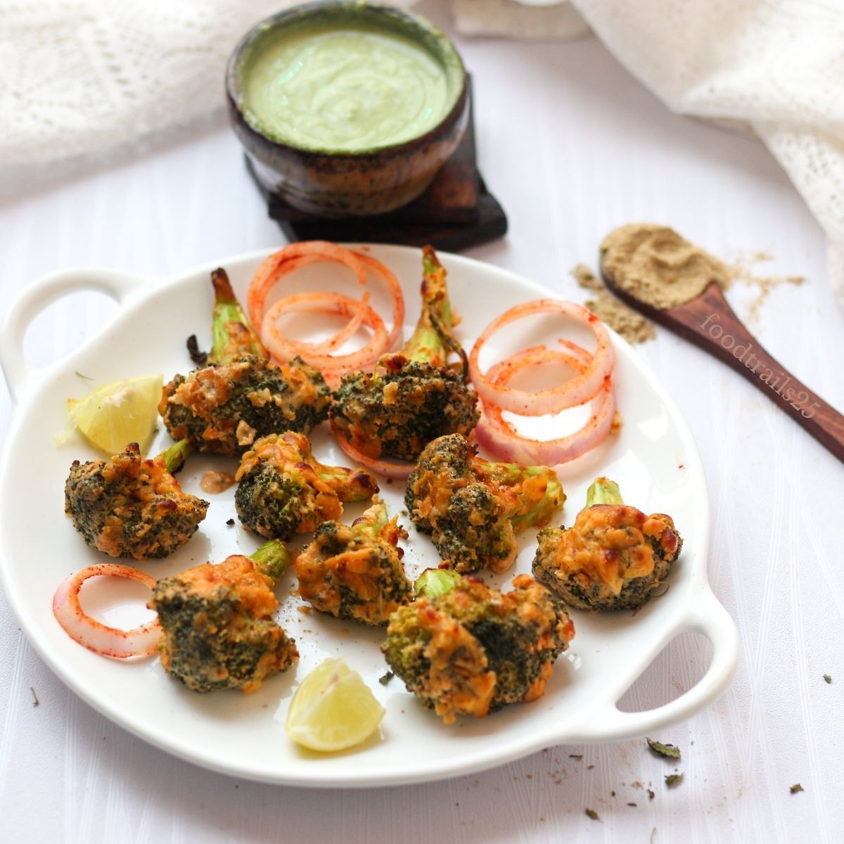 Air fried Brocolli tikka