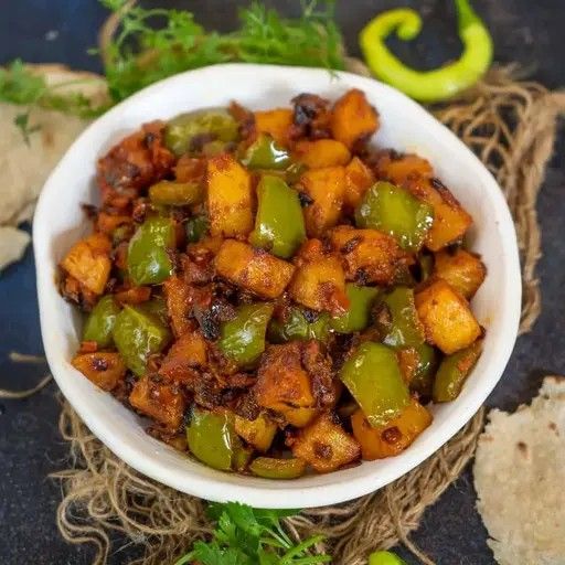 Shimla mirch Aloo bhujiya sabzi