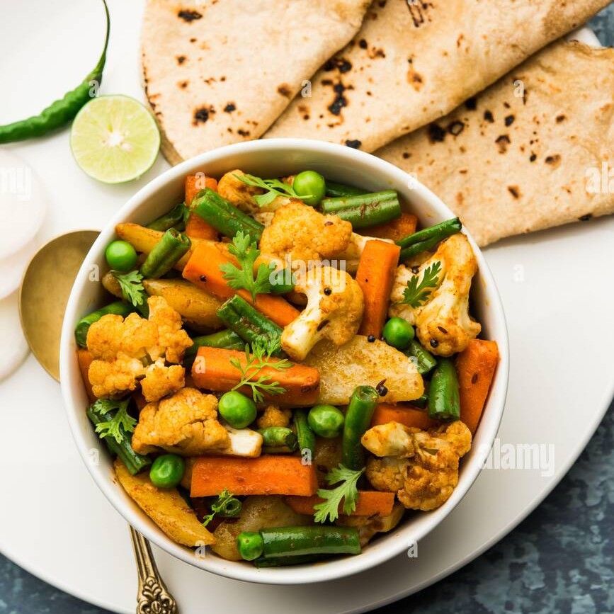 Wheat roti with any veg