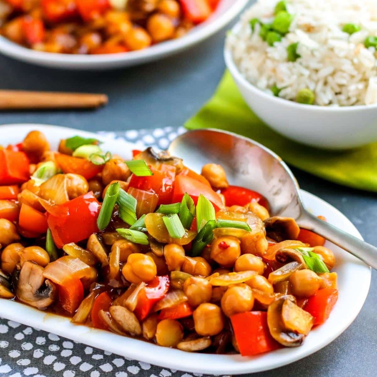 Spiced chickpea stir fry