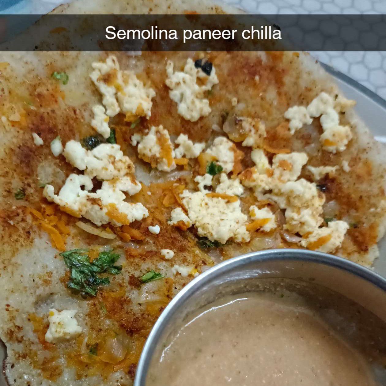 Semolina paneer chilla