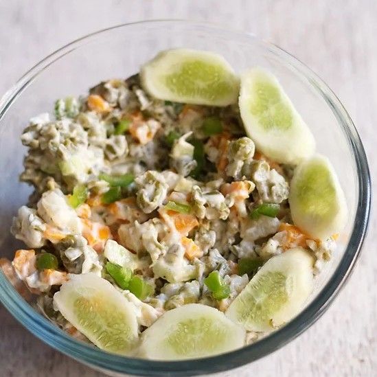 Paneer salad with creamy dressing