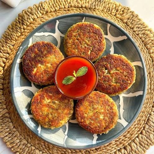 green moong cottage cheese tikki