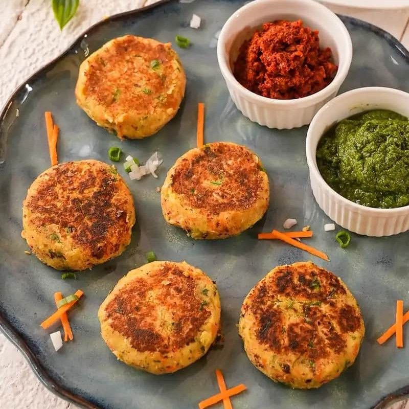 Healthy chickpeas & vegetable tikki